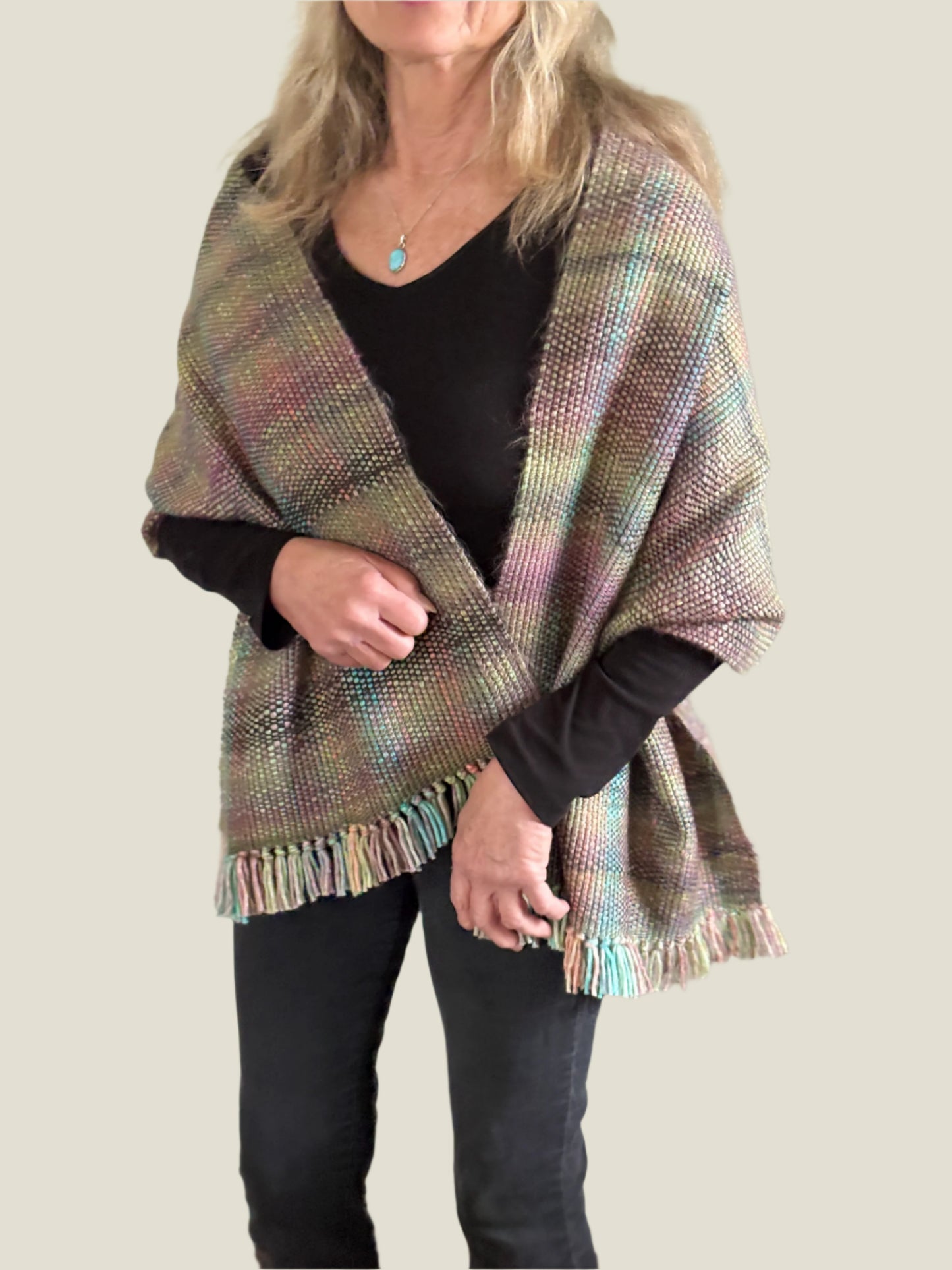 Rainbow coloured Shawl/Wrap