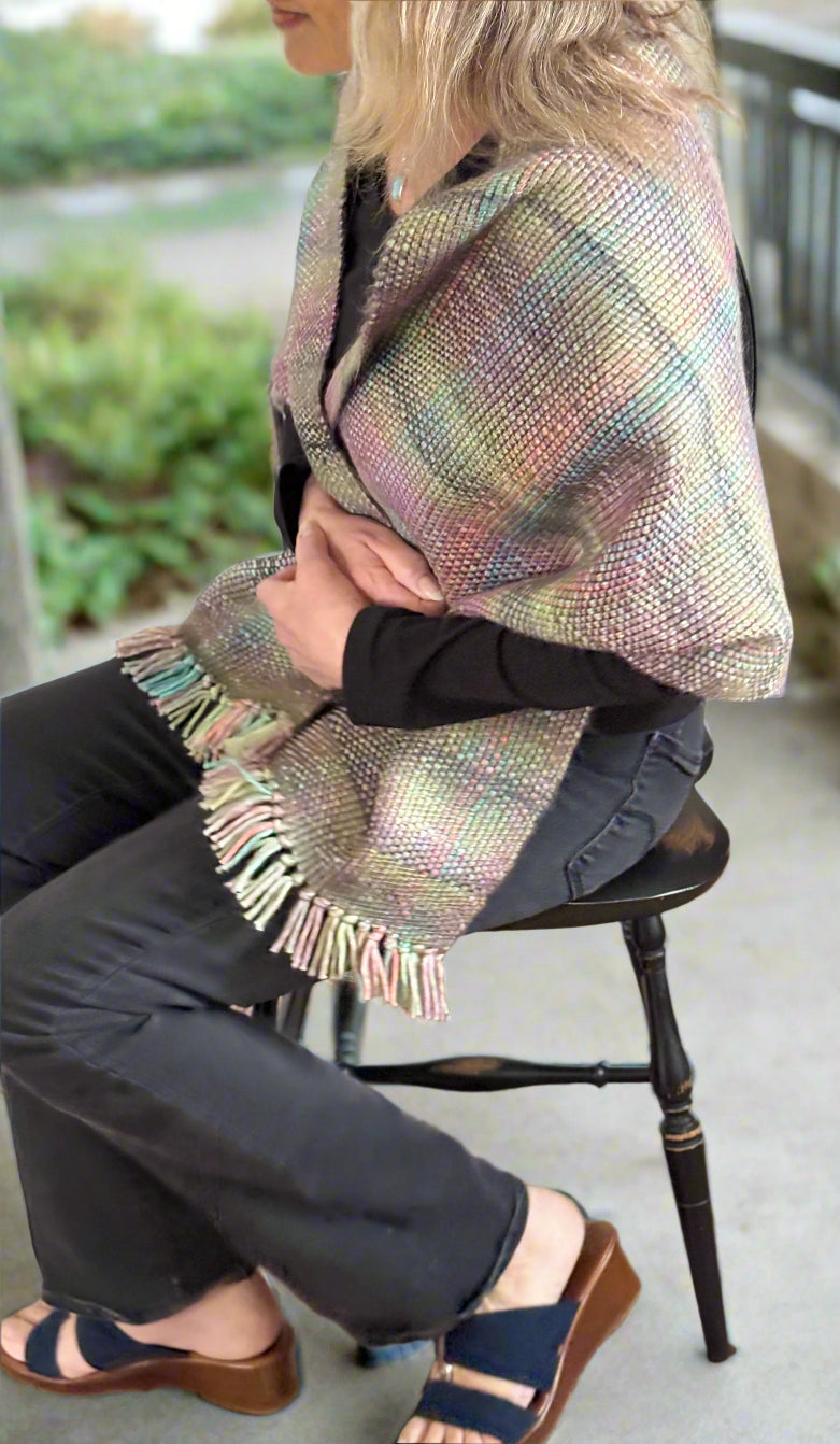 Rainbow coloured Shawl/Wrap