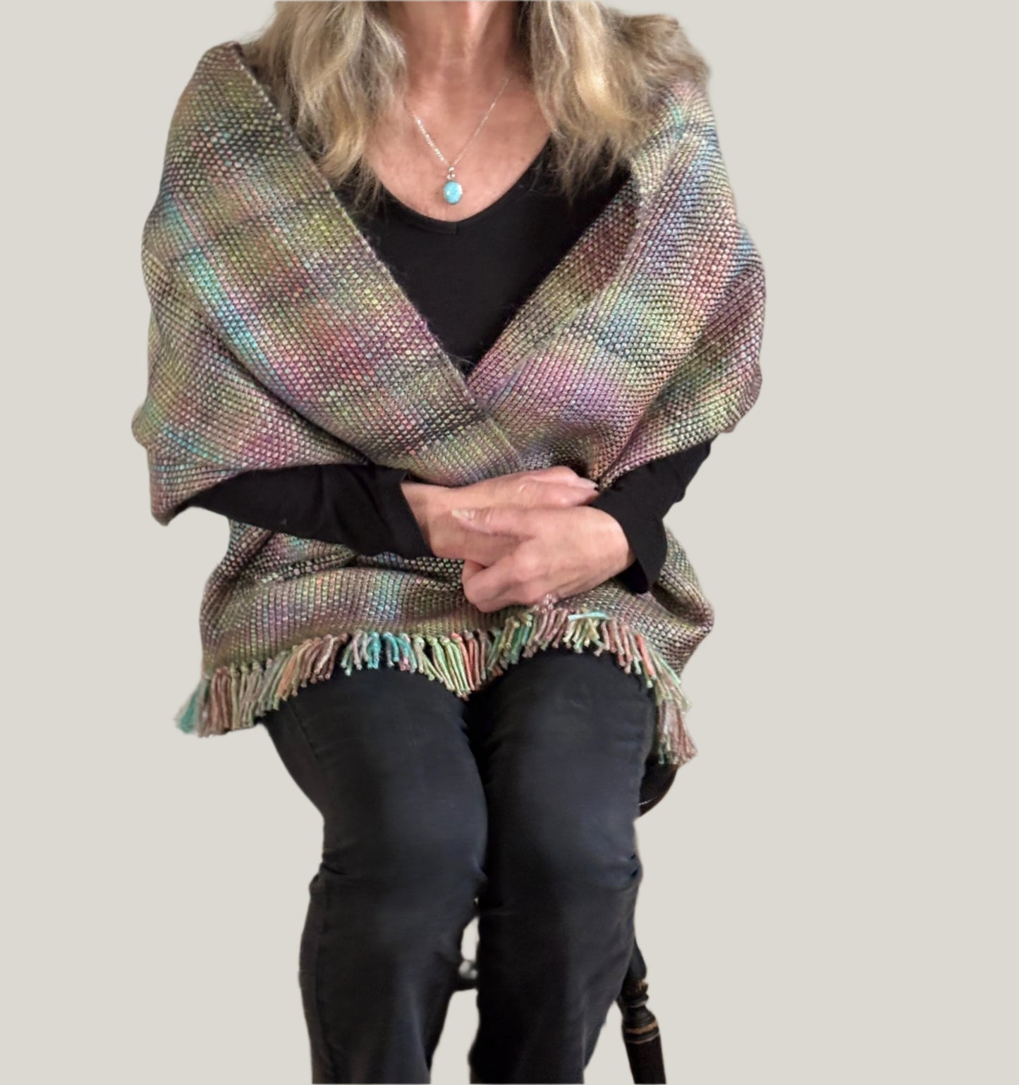 Rainbow coloured Shawl/Wrap