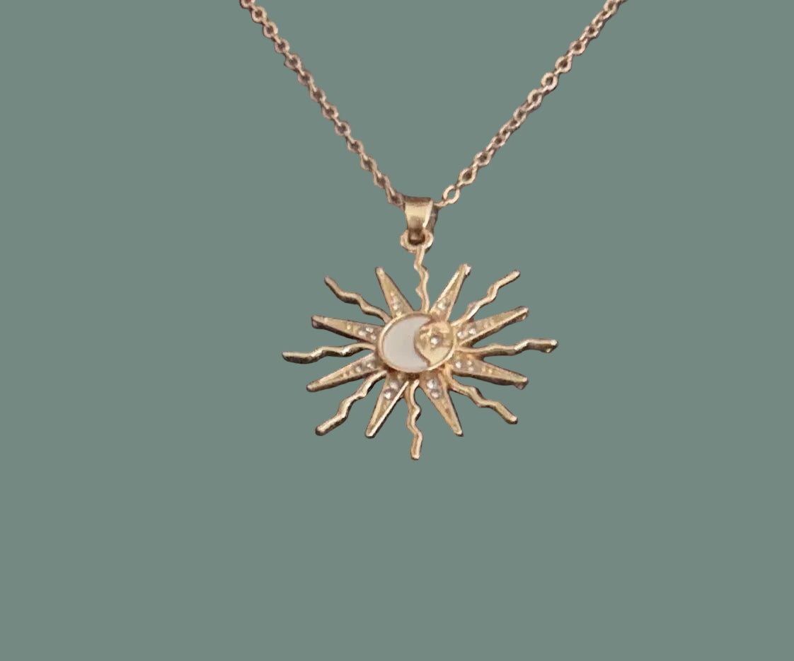 Bohemian Retro style Sun & Moon Pendant