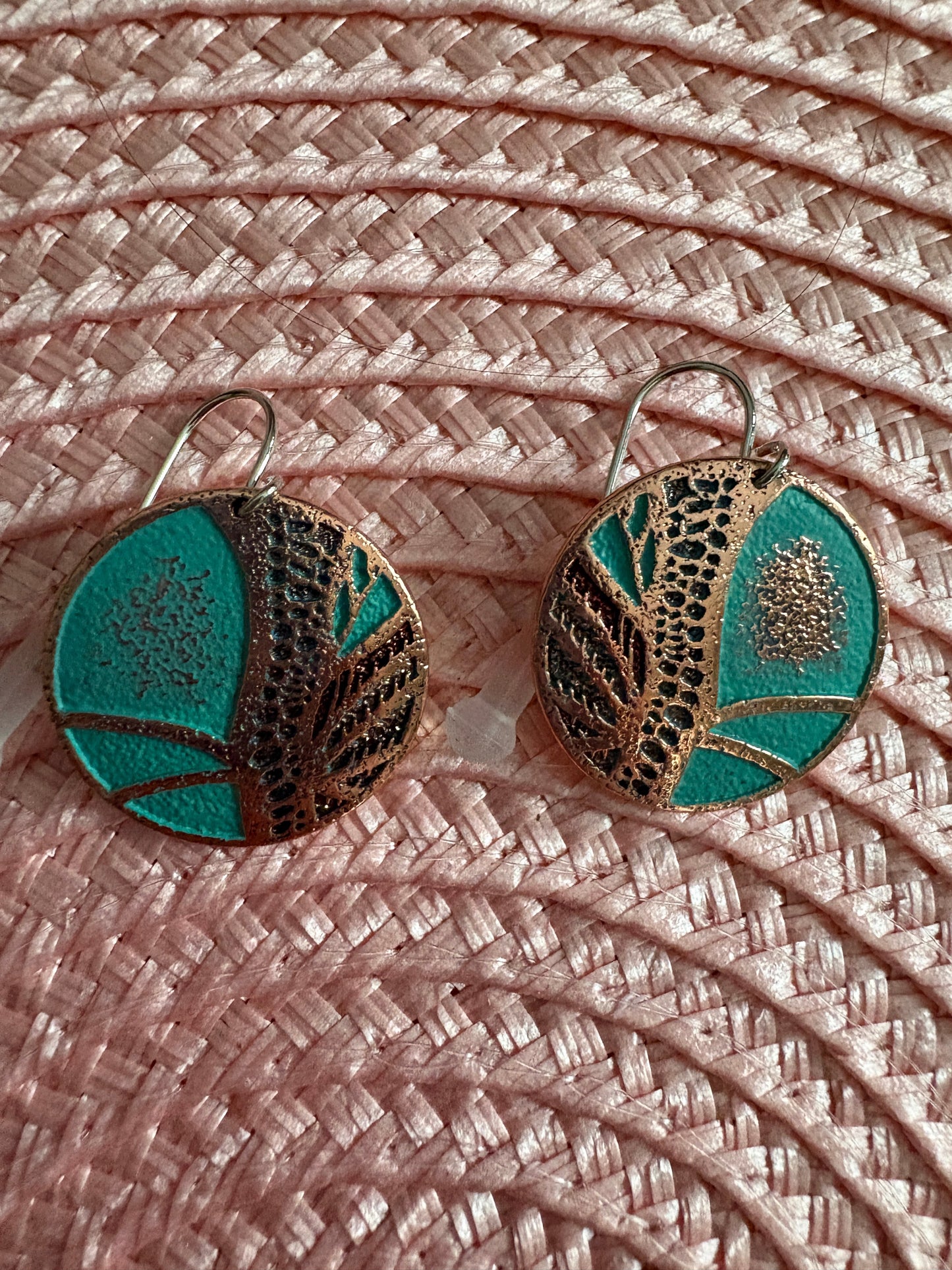 Bohemian Tree of Life disc earrings
