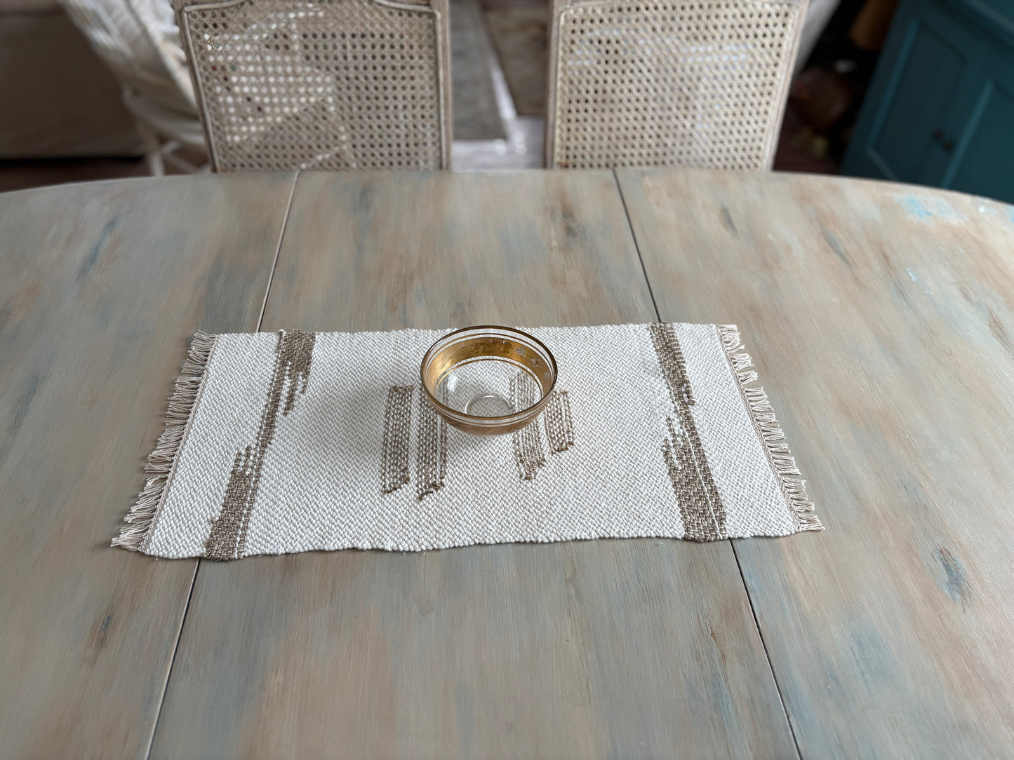 Handwoven Natural Cotton Table Runner/Mat