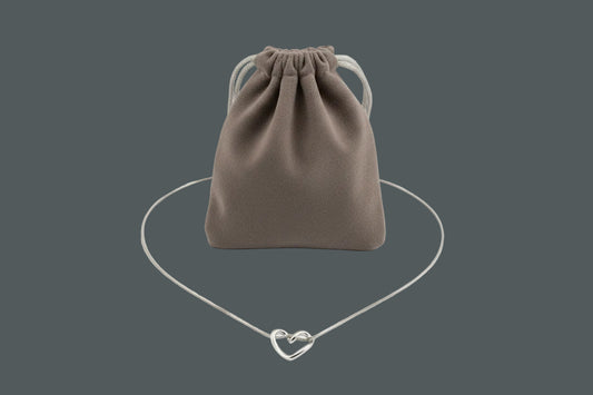 S925 Floating Heart Pendant on snake bone necklace