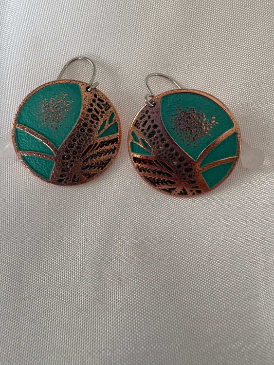 Bohemian Tree of Life disc earrings