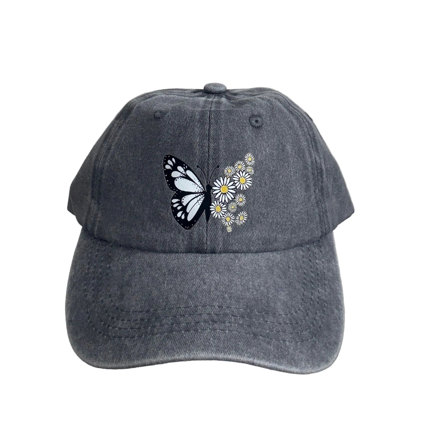 Baseball style cap with Butterfly/Flower Design