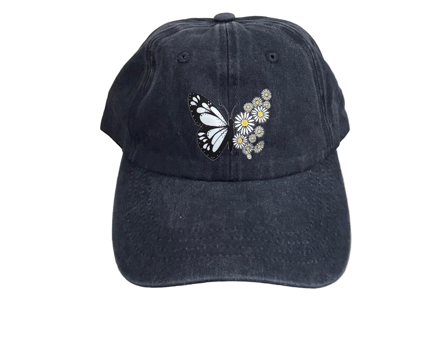 Baseball style cap with Butterfly/flower design