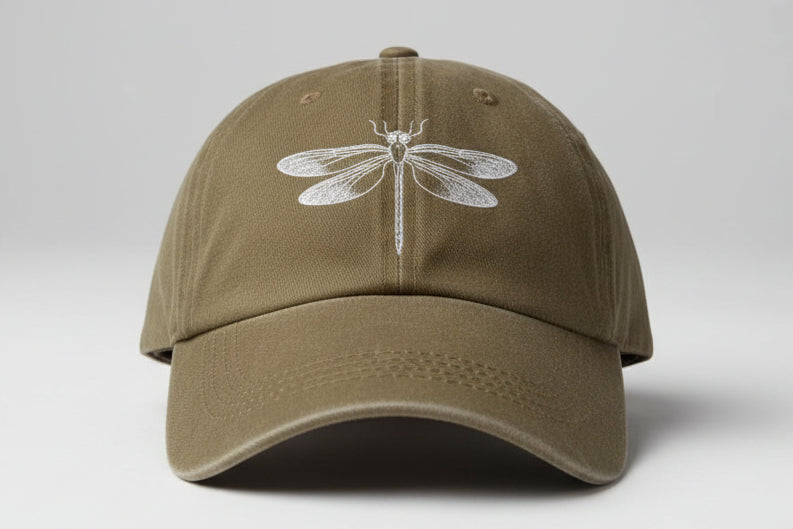 Baseball style cap with Dragonfly