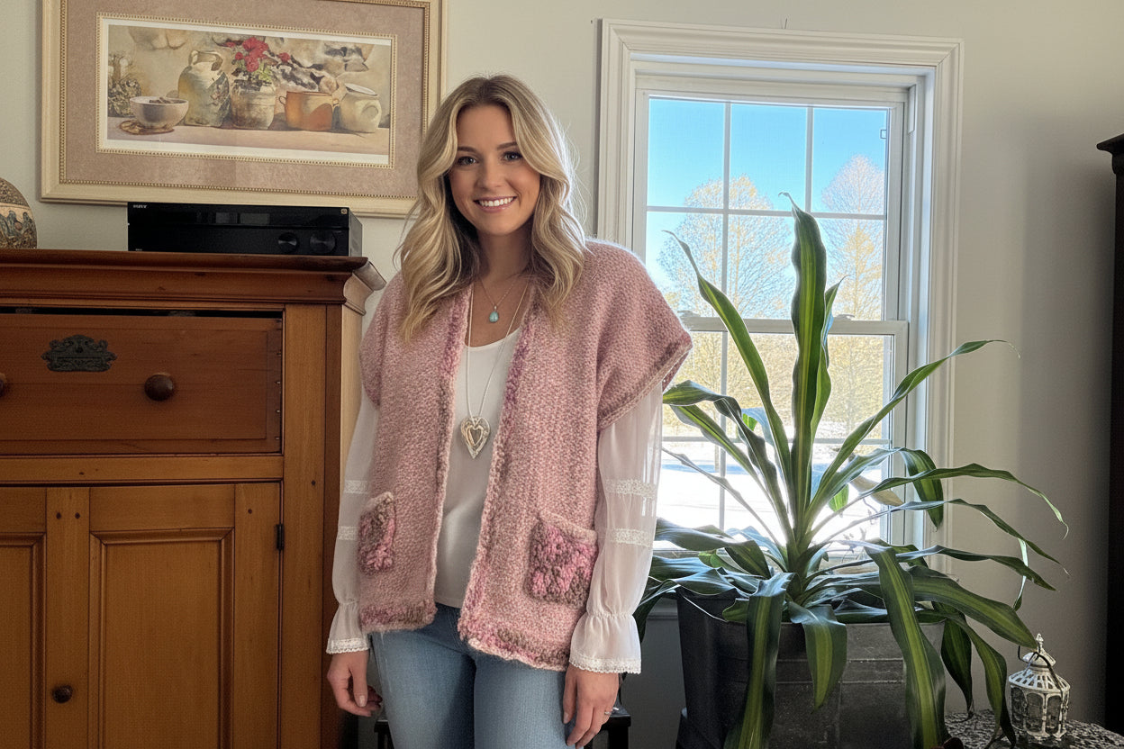 Handwoven Mohair/Merino Double Sided Vest
