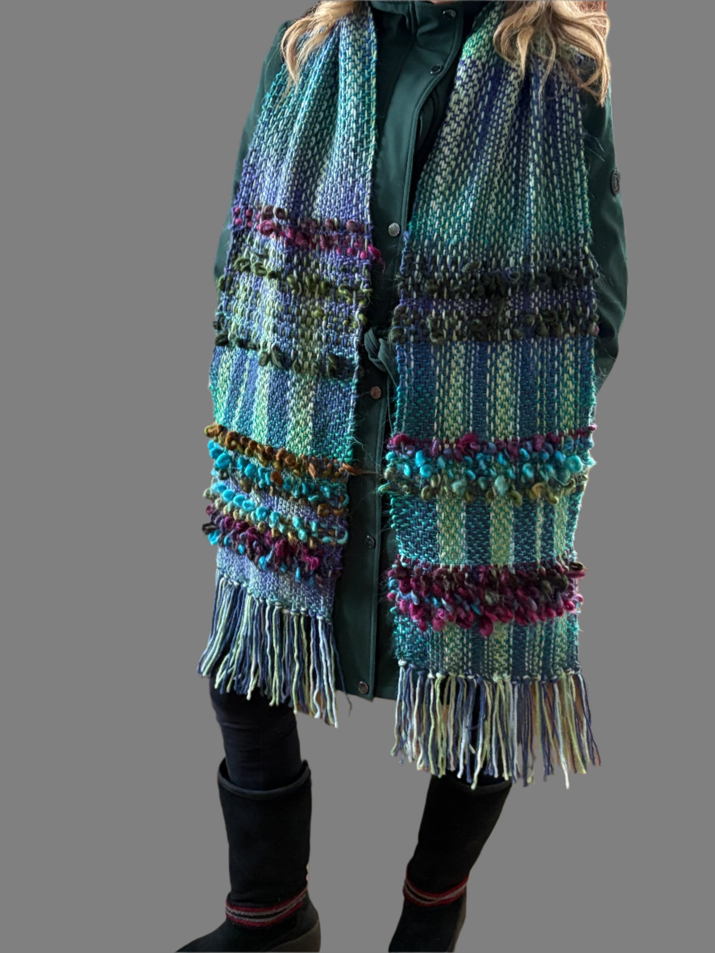 Fuchsia emerald coloured Scarf
