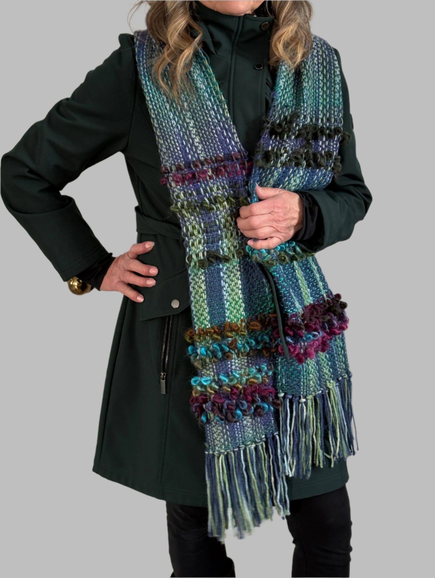 Fuchsia emerald coloured Scarf