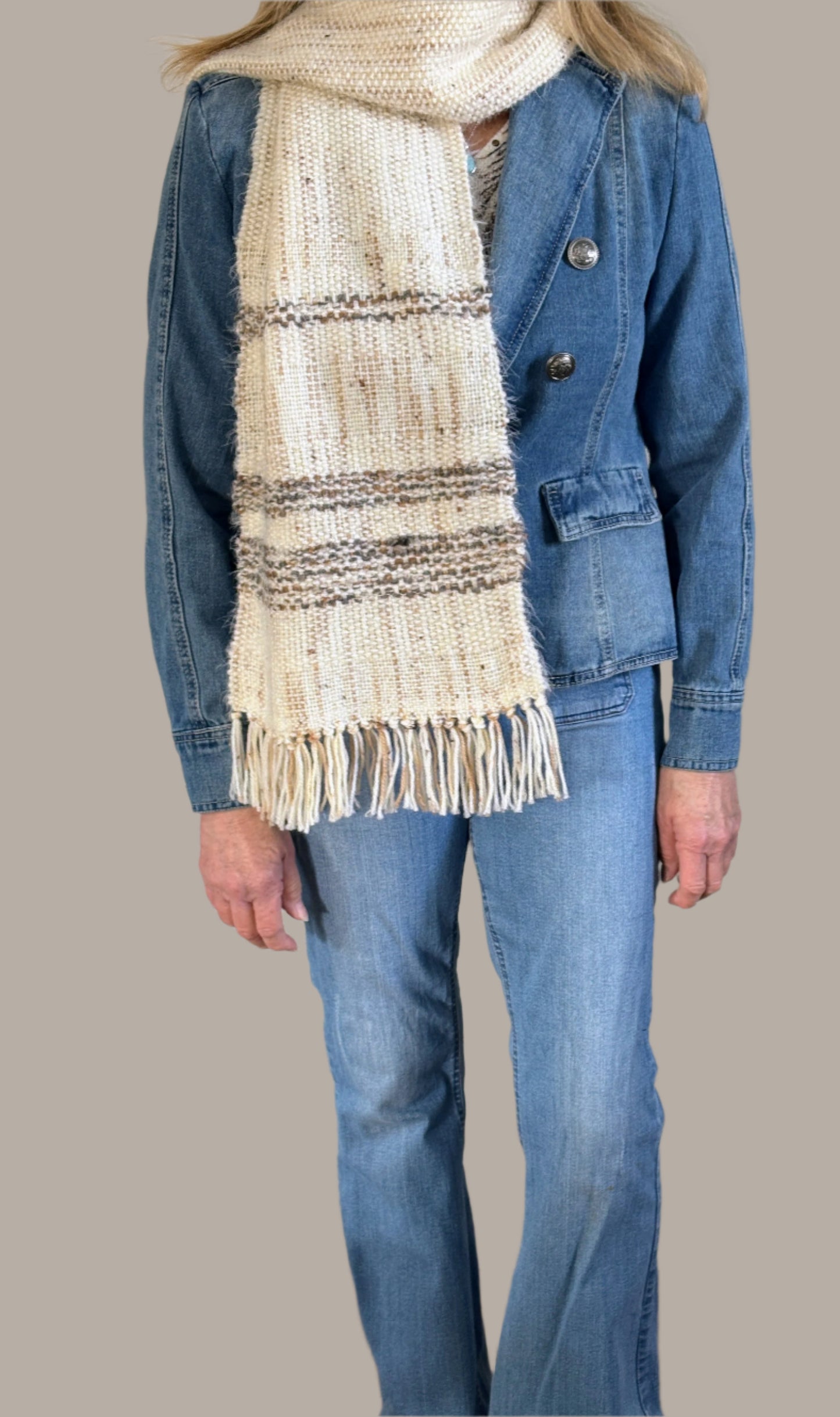 Handwoven Neutral Coloured Scarf