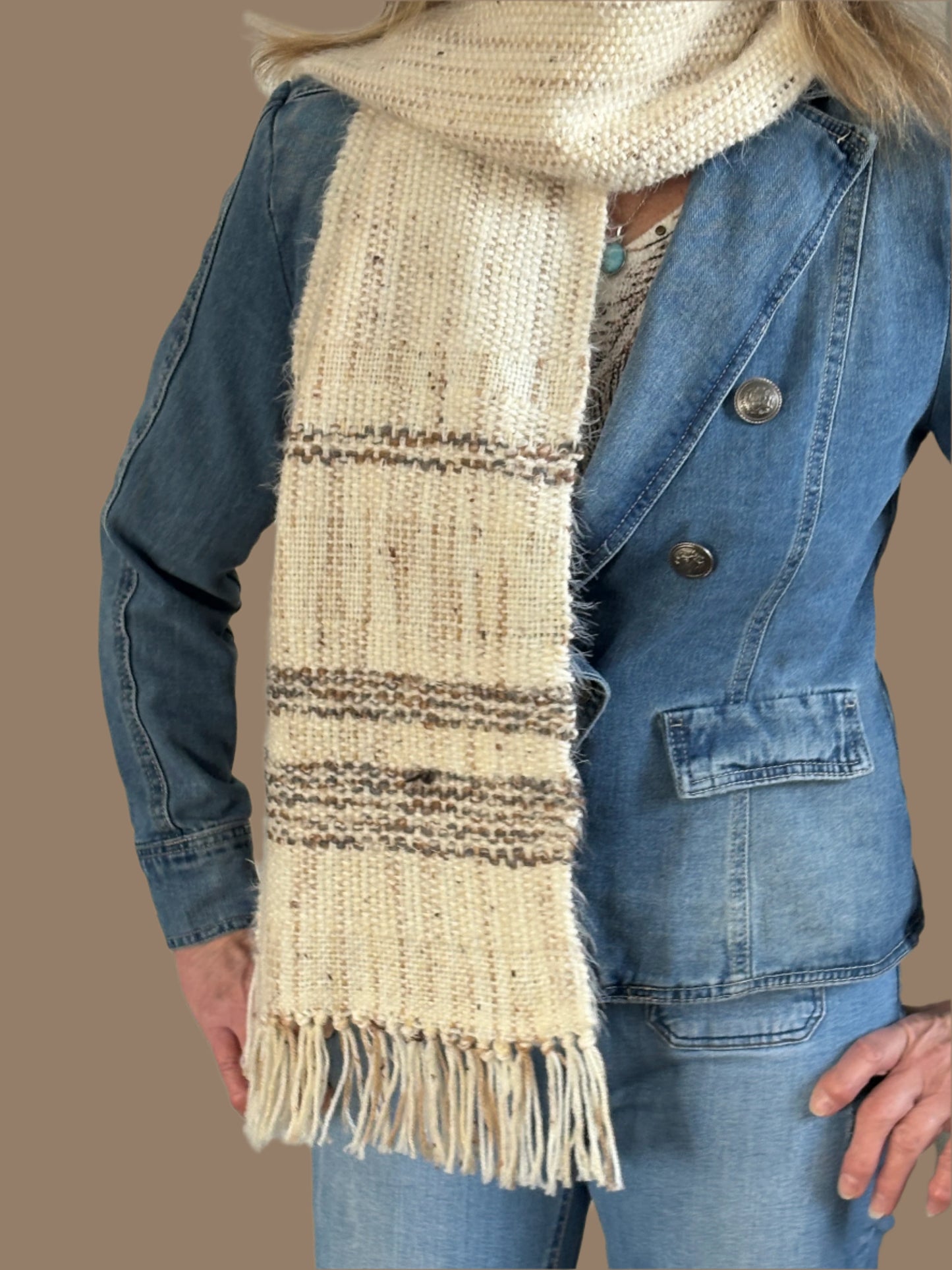 Handwoven Neutral Coloured Scarf