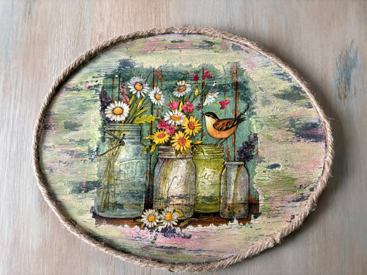 Farmhouse style Wall Art on wood canvas