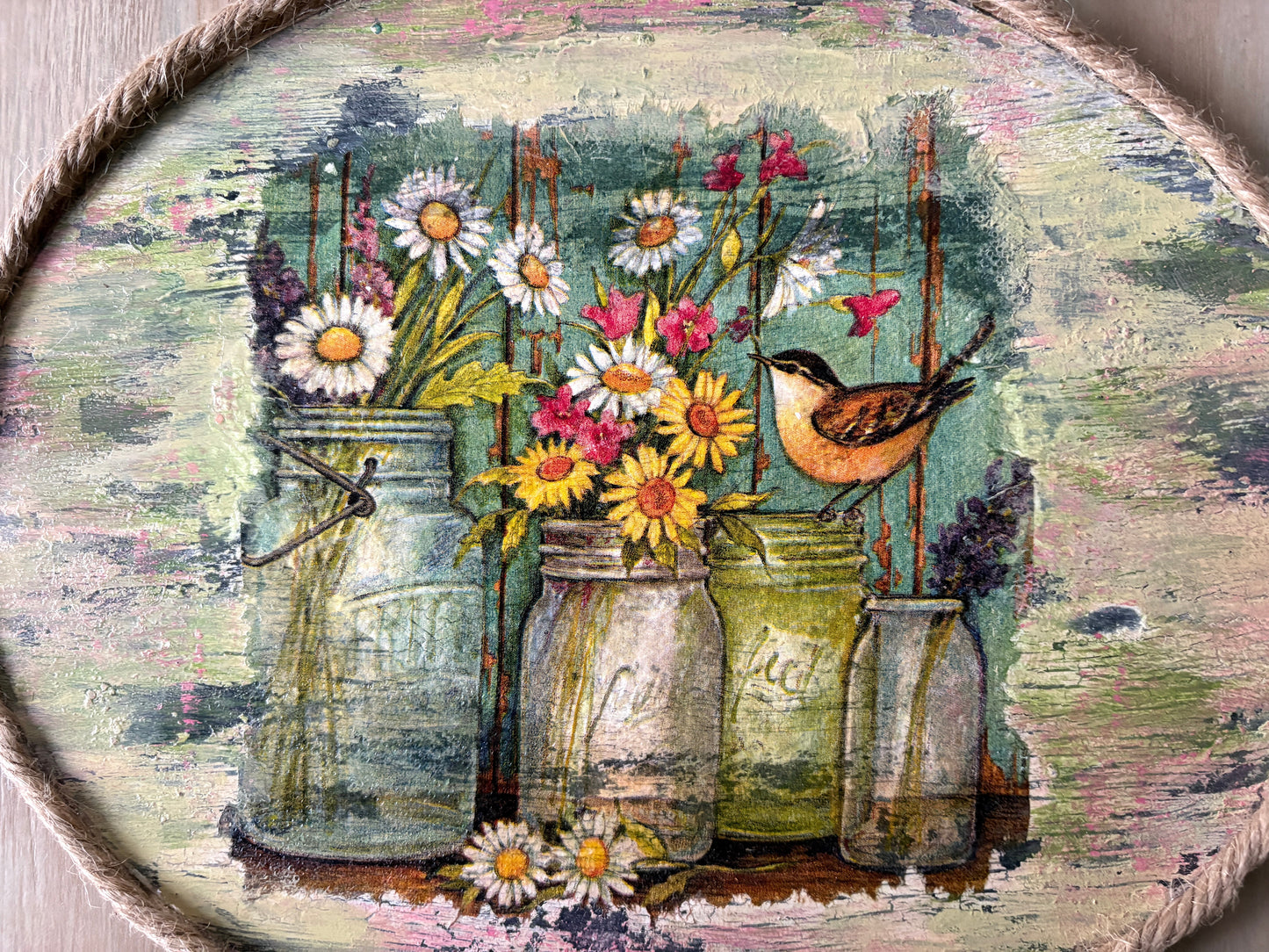 Farmhouse style Wall Art on wood canvas