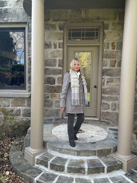 Handwoven Grey/Natural Scarf